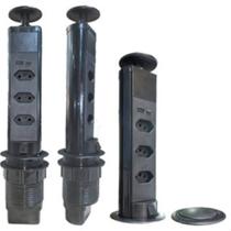 Tomada de Mesa 3 Pinos com Elevação + USB - TIPO-C 5V/10A-20A - Carregador Multifuncional Casa Escr