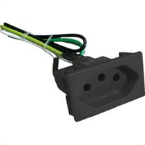 Tomada De Painel Com Cabo Steck 10A. Preta - S8628 Tomada De Painel Com Cabo Steck 10A. Preta - S8628