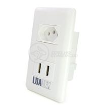 Tomada De Parede 1 Entrada Fonte 2 Usb 5v 10a Bivolt Tomada De Parede 1 Entrada Fonte 2 Usb 5v 10a Bivolt