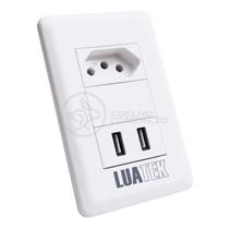 Tomada de Parede 1 Entrada Fonte 2 USB 5v Smart House Casa Inteligente Carregador Celular 10A Bivolt