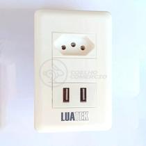 Tomada de Parede 1 Entrada Fonte 2 USB 5v Smart House Casa Inteligente Carregador Celular 10A Bivolt