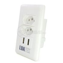 Tomada De Parede 2 Entrada Fonte 2 Usb 5v 10a Bivolt Tomada De Parede 2 Entrada Fonte 2 Usb 5v 10a Bivolt