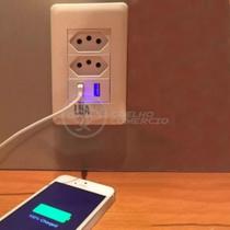 Tomada De Parede 2 Entrada Fonte 2 Usb 5v 10a Bivolt Tomada De Parede 2 Entrada Fonte 2 Usb 5v 10a Bivolt