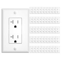 Tomada de parede Amico 20A, listada pela UL, 125 V/2500 W, pacote com 50 unidades, branca
