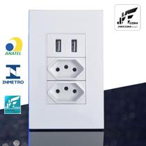 Tomada De Parede Duo Com 2 Entradas Usb Bivolt Conexão Usb Fácil Instalação Tomada De Parede Duo Com 2 Entradas Usb Bivolt Conexão Usb Fácil Instalação