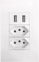 Tomada De Parede Duo Com 2 Entradas Usb Bivolt Jwcom - YESHI Tomada De Parede Duo Com 2 Entradas Usb Bivolt Jwcom - YESHI
