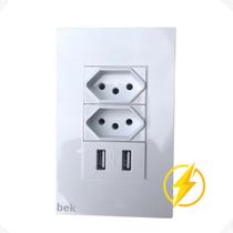 Tomada De Parede Dupla Usb Bekcommerce Embutir Bivolt 10a Interruptor Cor Branco Universal Bivolt 2 Tomada De Parede Dupla Usb Bekcommerce Embutir Bivolt 10a Interruptor Cor Branco Universal Bivolt 2