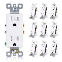 Tomada de parede ELEGRP 15A 125V resistente a violações, pacote com 10 Tomada de parede ELEGRP 15A 125V resistente a violações, pacote com 10