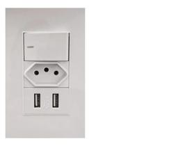 Tomada De Parede Espelho Com 2 Portas Usb 10a 5v 2100mah - Império