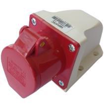 Tomada de Parede Industrial Sobrepor 114 3P+T 6H 380VAC 16A Vermelho IP44 Tomada de Parede Industrial Sobrepor 114 3P+T 6H 380VAC 16A Vermelho IP44