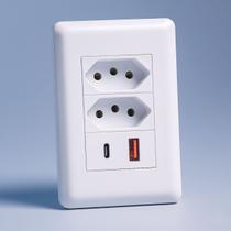 Tomada de Parede Inteligente Bivolt com USB Tipo C Carregamento Turbo 10A Universal - Baby Deluxe
