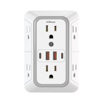 Tomada De Parede Multiplugue Universal Com 6 Saídas AC E 4 Portas USB, Filtro De Rede E Carregamento Tomada De Parede Multiplugue Universal Com 6 Saídas AC E 4 Portas USB, Filtro De Rede E Carregamento