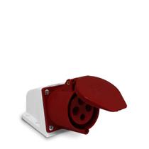 Tomada de Parede ou Sobrepor 124 3P + T 6H 380Vca / 32A Vermelho IP44 Sibratec Tomada de Parede ou Sobrepor 124 3P + T 6H 380Vca / 32A Vermelho IP44 Sibratec