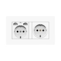 Tomada De Parede USB Dupla 16A Padrão Europeu 110-250V 146mm X 86mm Painel Elétrico Tomada De Parede USB Dupla 16A Padrão Europeu 110-250V 146mm X 86mm Painel Elétrico