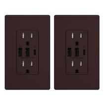 Tomada de parede USB ELEGRP 30W 6.0A 3 portas com USB tipo C e tipo A
