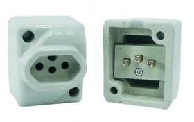 Tomada De Porcelana Sobrepor Para Plug Padrão Abnt - G20 Tomada De Porcelana Sobrepor Para Plug Padrão Abnt - G20