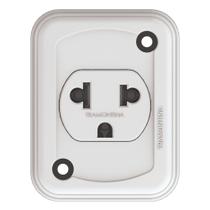 Tomada De Sobrepor 2p+t 10 A 250 V Tramontina Branca Com Parafusos E Picote Para Canaleta 20x10 Mm Tomada De Sobrepor 2p+t 10 A 250 V Tramontina Branca Com Parafusos E Picote Para Canaleta 20x10 Mm