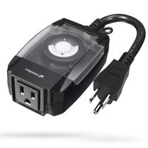 Tomada de temporizador de luz externa à prova d'água Fosmon 15A 1/2HP