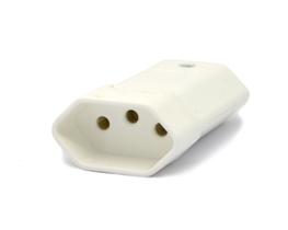 Tomada Desmontável Branca 2P+T A/C 10A/250V - TMD1-3 - Margirius