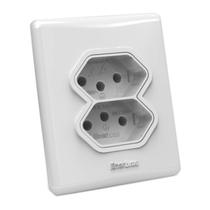 Tomada Dupla 10A Branca Linha E SX Enerbras Tomada Dupla 10A Branca Linha E SX Enerbras