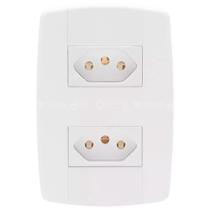 Tomada Dupla 10A Monobloco Placa Modular 4X2 Ilumi Lev Tomada Dupla 10A Monobloco Placa Modular 4X2 Ilumi Lev