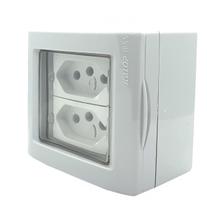 Tomada Dupla 10A Sobrepor Prova Dagua Branca Externa Kalop