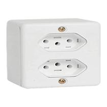 Tomada Dupla 10a Soprepor Sistema X - Ilumi Tomada Dupla 10a Soprepor Sistema X - Ilumi