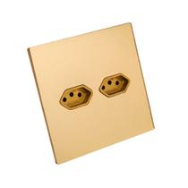 Tomada dupla 10a tok glass dourado 4x4