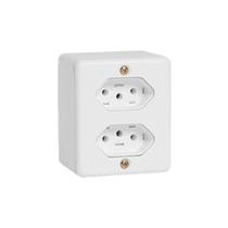 Tomada dupla 20A 2 Pino + Terra 250V Sobrepor Ilumi