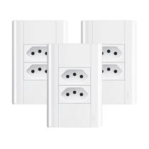 Tomada Dupla 20a/250v C/ Placa 4x2 Fame Modulare - Kit 3 Un