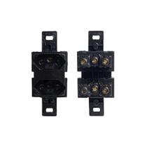 Tomada dupla 20a 250v preta - blux