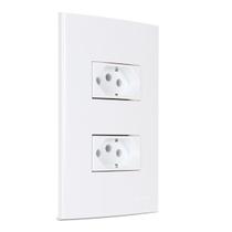 Tomada Dupla 20a 2p+t 4x2 Branca Margirius Sleek Tomada Dupla 20a 2p+t 4x2 Branca Margirius Sleek