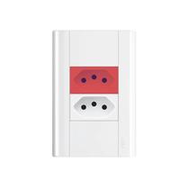 Tomada Dupla 20a Branco + Vermelho Fame Modulare