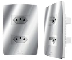 Tomada Dupla 20A Diamond Espelho 4x2 Acrilico Sv