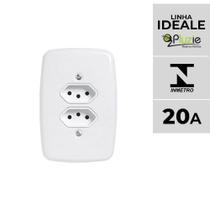 Tomada Dupla 20A Ideale Pluzie 4x2 branca 250V