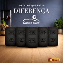 Tomada dupla 20a - romazi canoa black - 5 unidades