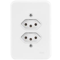 Tomada Dupla 2P+T 10A C/placa Pollar 110/220v 1901117 Radial Cod.910 Tomada Dupla 2P+T 10A C/placa Pollar 110/220v 1901117 Radial Cod.910