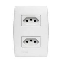 Tomada Dupla 2P + T 20 Amperes 250 Volts Branca Linha ILUS SOPRANO