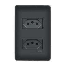 Tomada Dupla 2P+T 20A 250V Distanciadas Habitat Black Fame - Ref. 4058 Tomada Dupla 2P+T 20A 250V Distanciadas Habitat Black Fame - Ref. 4058