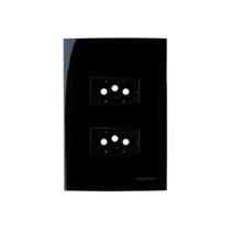 Tomada Dupla 2p+t 20a 4x2 Preto Brilhante Margirius Tomada Dupla 2p+t 20a 4x2 Preto Brilhante Margirius