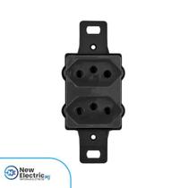 Tomada dupla 2p t 20a preta 250v ref 9031-1 - blux