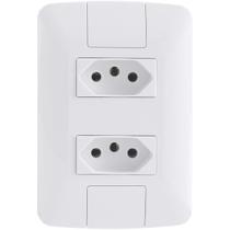 Tomada Dupla 2P+T Placa Aria Branca 20A Tramontina Eletrica Tomada Dupla 2P+T Placa Aria Branca 20A Tramontina Eletrica
