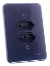 Tomada Dupla 3 Pólos 10a Linha Pollar Black Radial Tomada Dupla 3 Pólos 10a Linha Pollar Black Radial