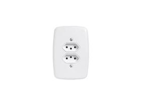 Tomada Dupla 4 X 2 10A Branco - PLUZIE
