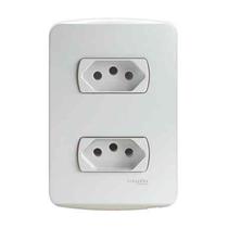 Tomada Dupla 4X2 10A Branca Miluz Schneider Tomada Dupla 4X2 10A Branca Miluz Schneider