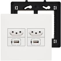 Tomada Dupla 4x4 Pial Plus+ Com Carregador USB Duplo Legrand