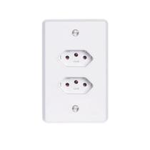 Tomada dupla embutir branco 2x4 2 tomada 20a 2p+t (pratika)