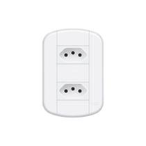 Tomada Dupla Fame Blanc+ 2p+t 10a Com Placa 4x2 Branca