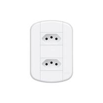 Tomada Dupla Fame Blanc+ 2P+T 10A com Placa 4x2 Branca