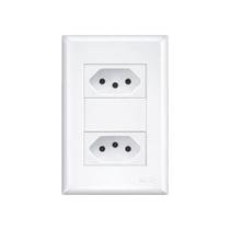 Tomada Dupla Fame Evidence 2p+t 10a Com Placa 4x2 Branco